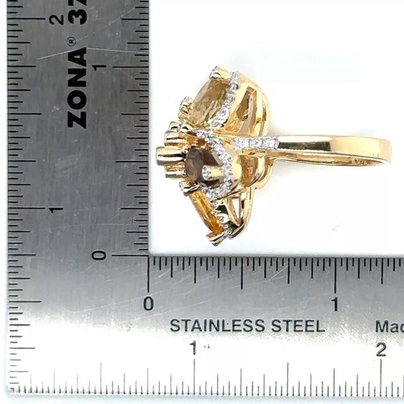Levian Yellow Gold Flower Ring - Picture 5 of 7